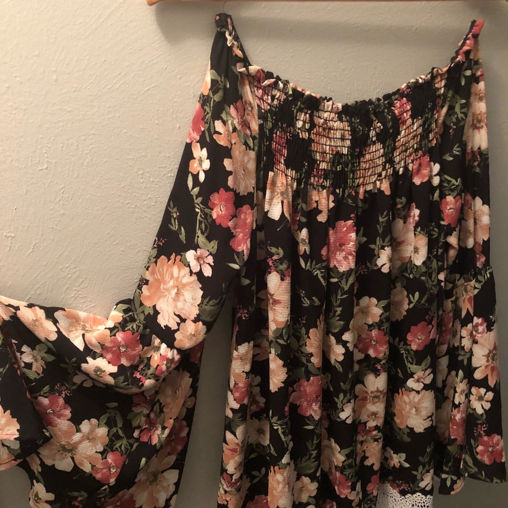 Off the shoulder bell sleeve top